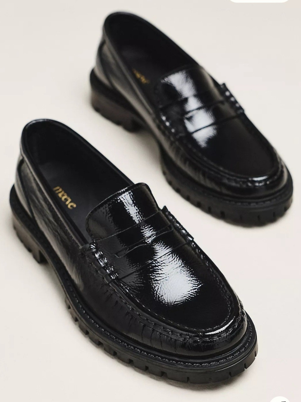 Maeve Classic Lug Soled Loafers – Black Size 36